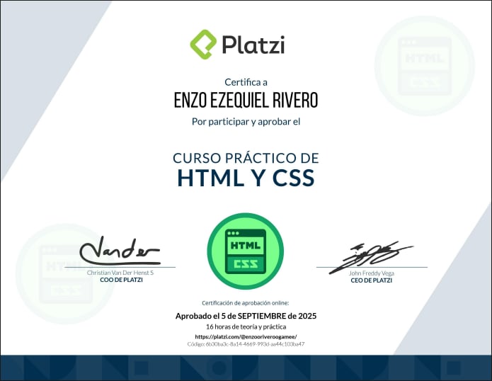 Certificado Práctico HTML y CSS